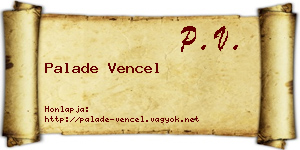 Palade Vencel névjegykártya